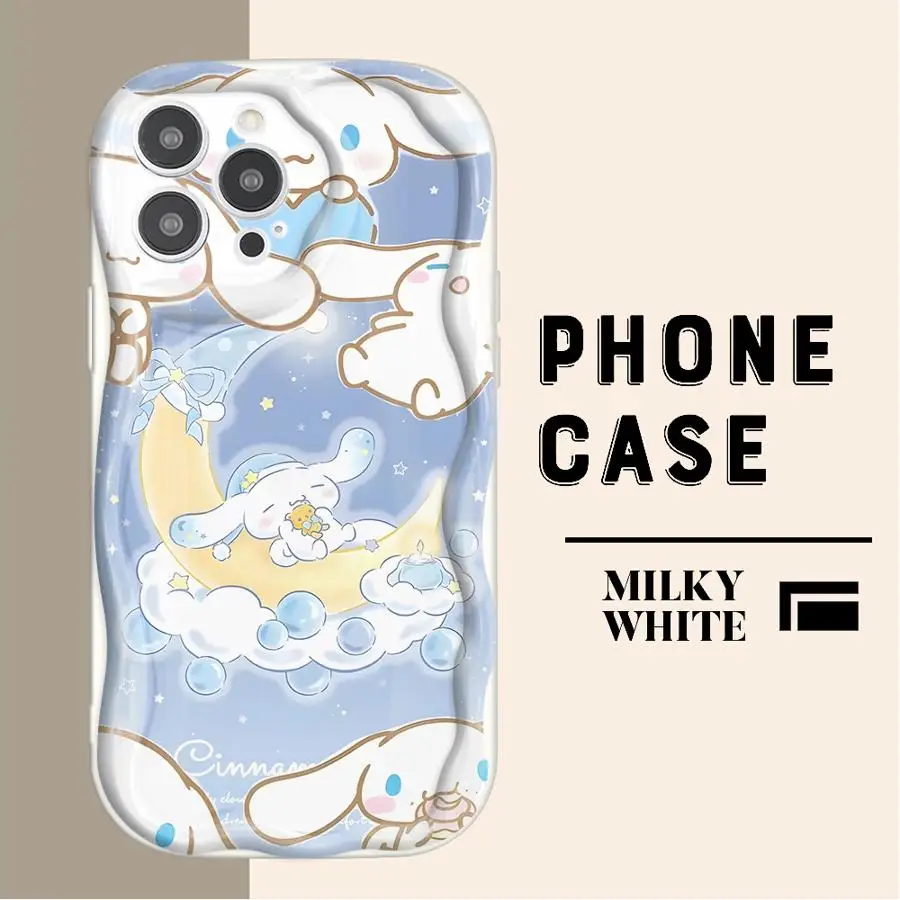 iPhone 16e、11、13、15 Plus、14、XS、X、12 Mini、16 Pro Max用ソフトフォンカバーケース、漫画風シナモロール