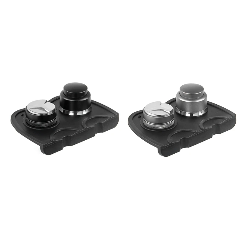 

Espresso Tamper Mat Food Safe Silicone Coffee Corner Tamping Mat Anti-Slip Soft Station Holder Pads + Powder A