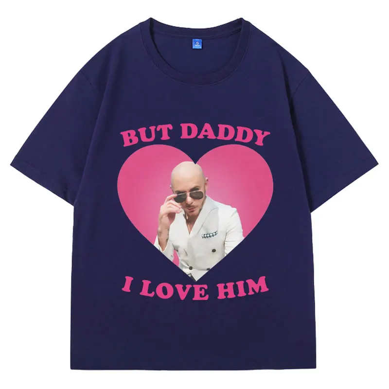 Funny I Love Him Mr Pitbull Worldwide T Shirt Men's Women's Stylish Casual Vintage Harajuku Short Sleeves Oversized T-shirts image 4