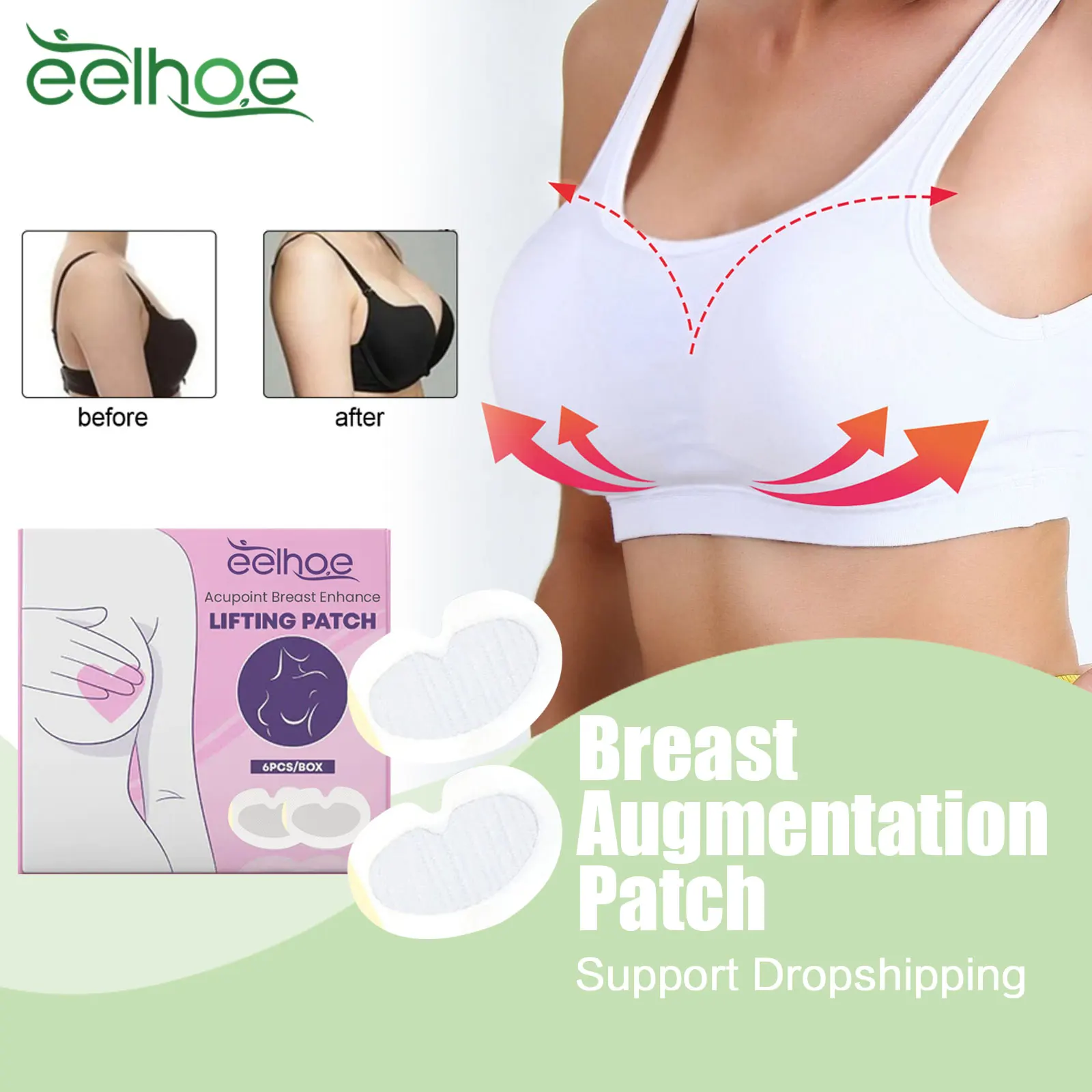 Breast Augmentation Patch Bust Enlarge Lifting Firming Boobs Plump Up Chest Tightness Improve Flat Sagging Breast Enhance Patch