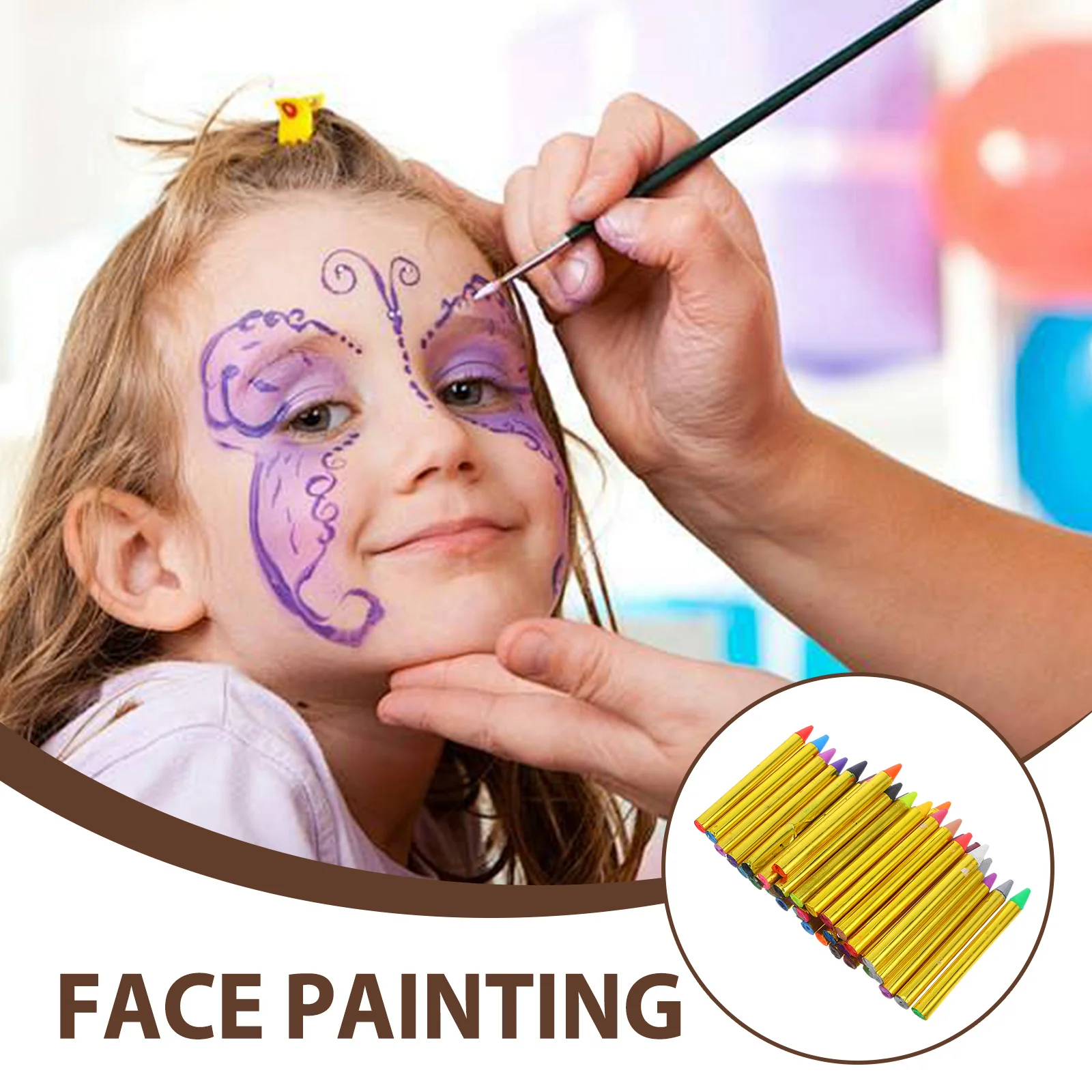 36 لونًا من أقلام تلوين طلاء الوجه آمنة وغير سامة لمكياج الجسم بألوان زاهية سهلة الإزالة طقم طلاء الوجه لـ #4