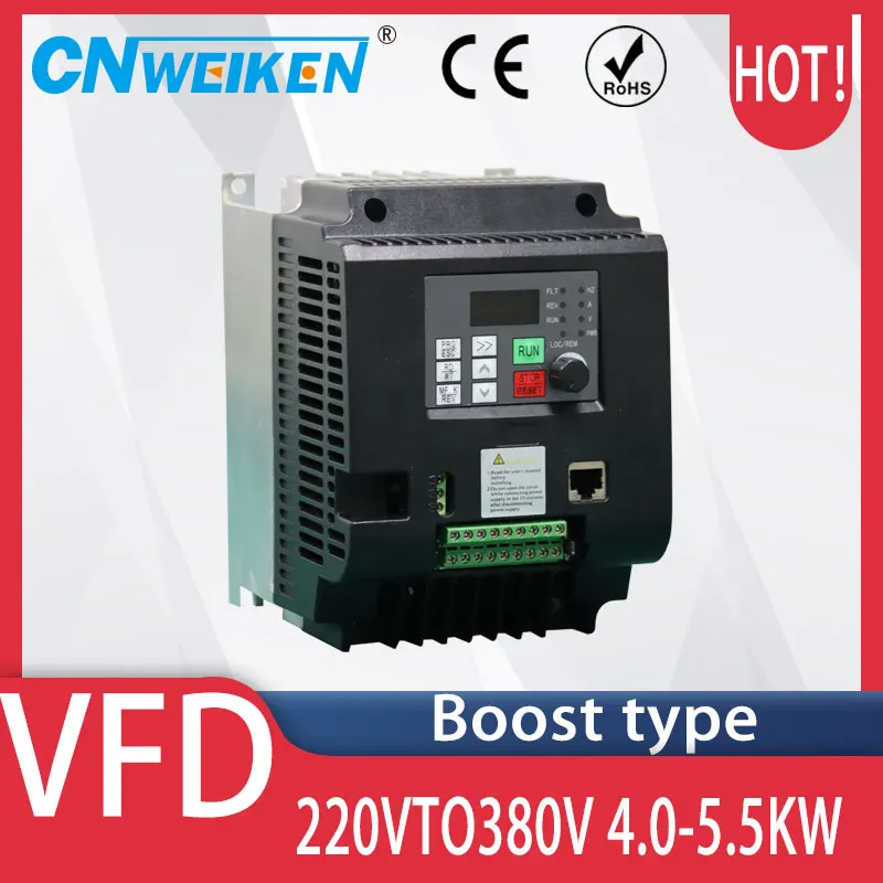 Frequency converters VFD 220V 4KW 5.5KW 1p input 220v 3p output 220v/380v Variable Frequency Drive Motor Speed Control Inverter