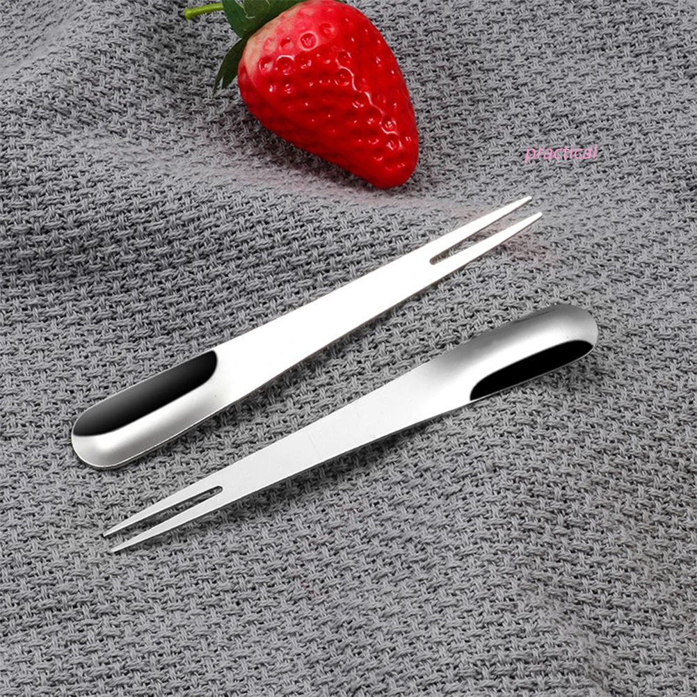 

24pcs Stainless Steel Fruit Fork Cake Fork Dessert Spoon Multi purpose Flatware Home Kitchen Bar Supplies Reusable