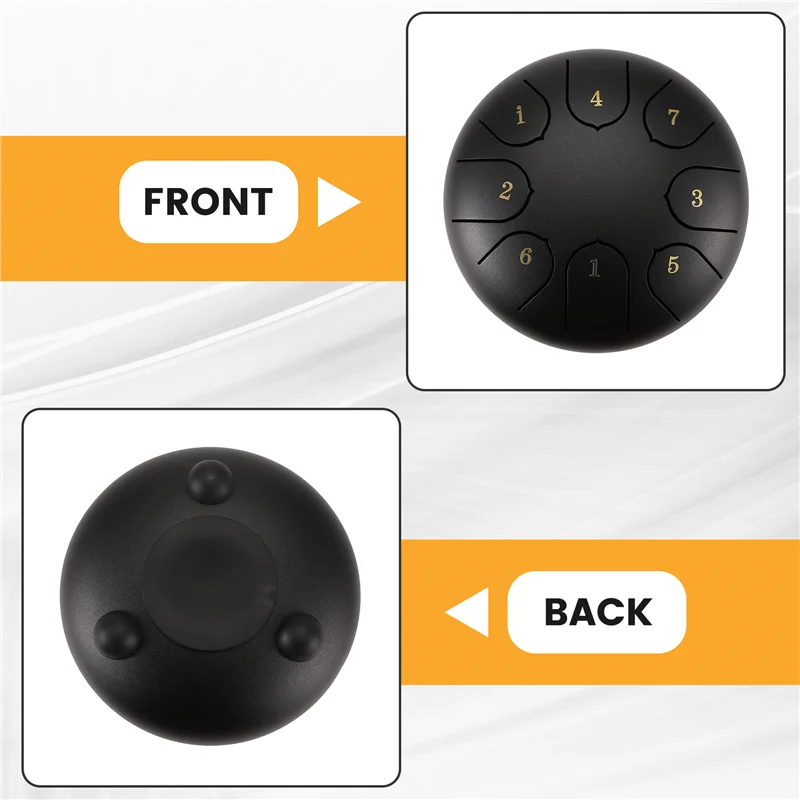 

A06F-Rain Drum For Outside,Rain Drum For Outside When It Rains,Rain Drum For Outside Garden,6 Inch 8 Notes Chakra Drum(Black)