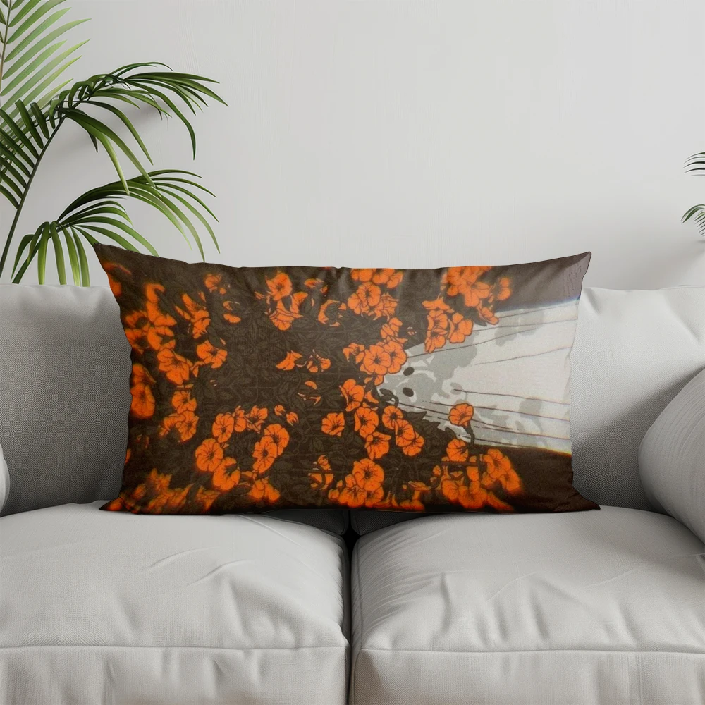 Домашний декор, прямоугольная подушка с цветочным узором, подходит для дивана, спальни, автомобиля, наволочка, прямоугольная подушка для спины