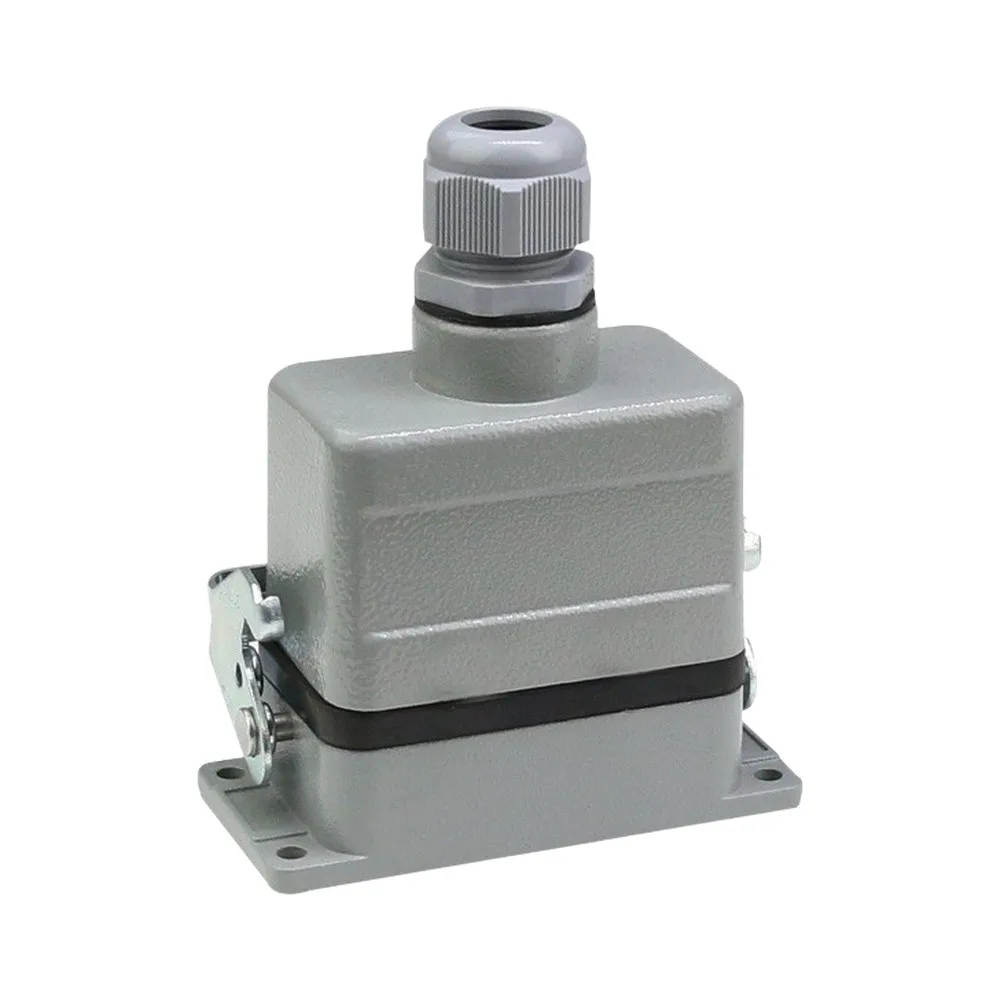 Rectangular 10 Pin Receptacle Connector IP65 Rated for Aviation and Industrial Use 16A Max Current Crimp Termination V0