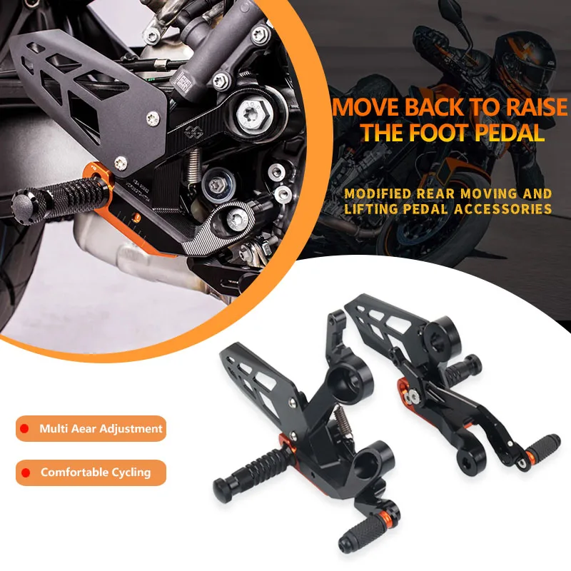 Motorcycle Adjustable Raise Move Back Footrests Rearset Rear Footpeg Foot Rests Fit For DUKE 790 For DUKE 890