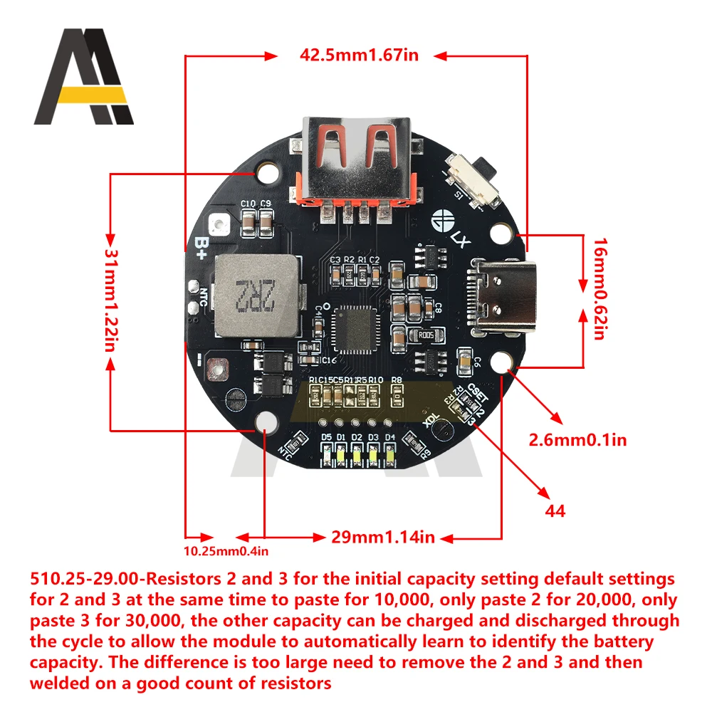 22,5 W batterie externe bidirectionnelle charge rapide Module d'alimentation Mobile carte PD/QC charge rapide