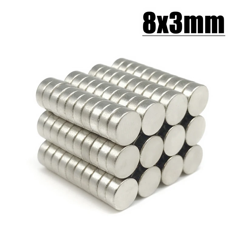 5/20/50/100/200/500/1000Pcs 8x3 Super Powerful Strong Bulk Round NdFeB Neodymium Disc Magnets Dia N35 Rare Earth Magnet 8*3 new