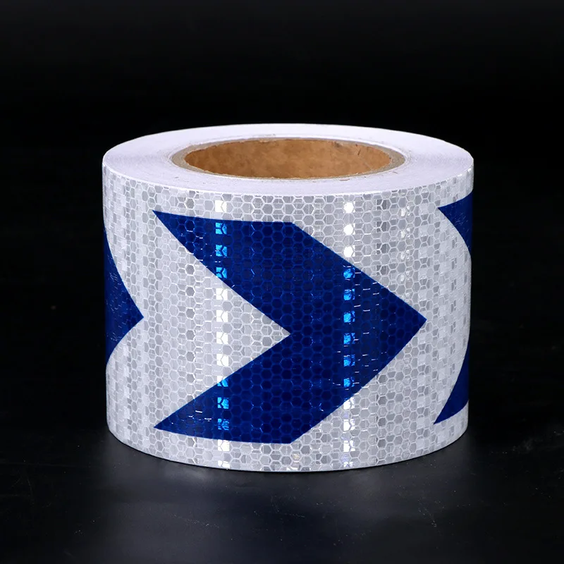 Vitcoco Wit Blauw Pijl Rooster Reflecterende Tape Reflecterende Film Van Truck Body Verkeersborden Fire Veiligheidswaarschuwing Tape