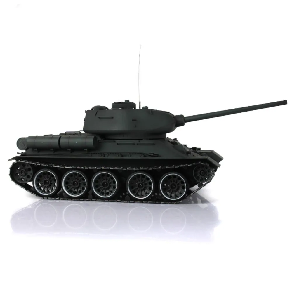 1/16 Heng Long Pro Ver 7.0 T34-85 RC 3909 360 ° Barril Recoil Metal Tracks Rodas Tanque blindado com efeito de fumaça Modelo TH17786-SMT7