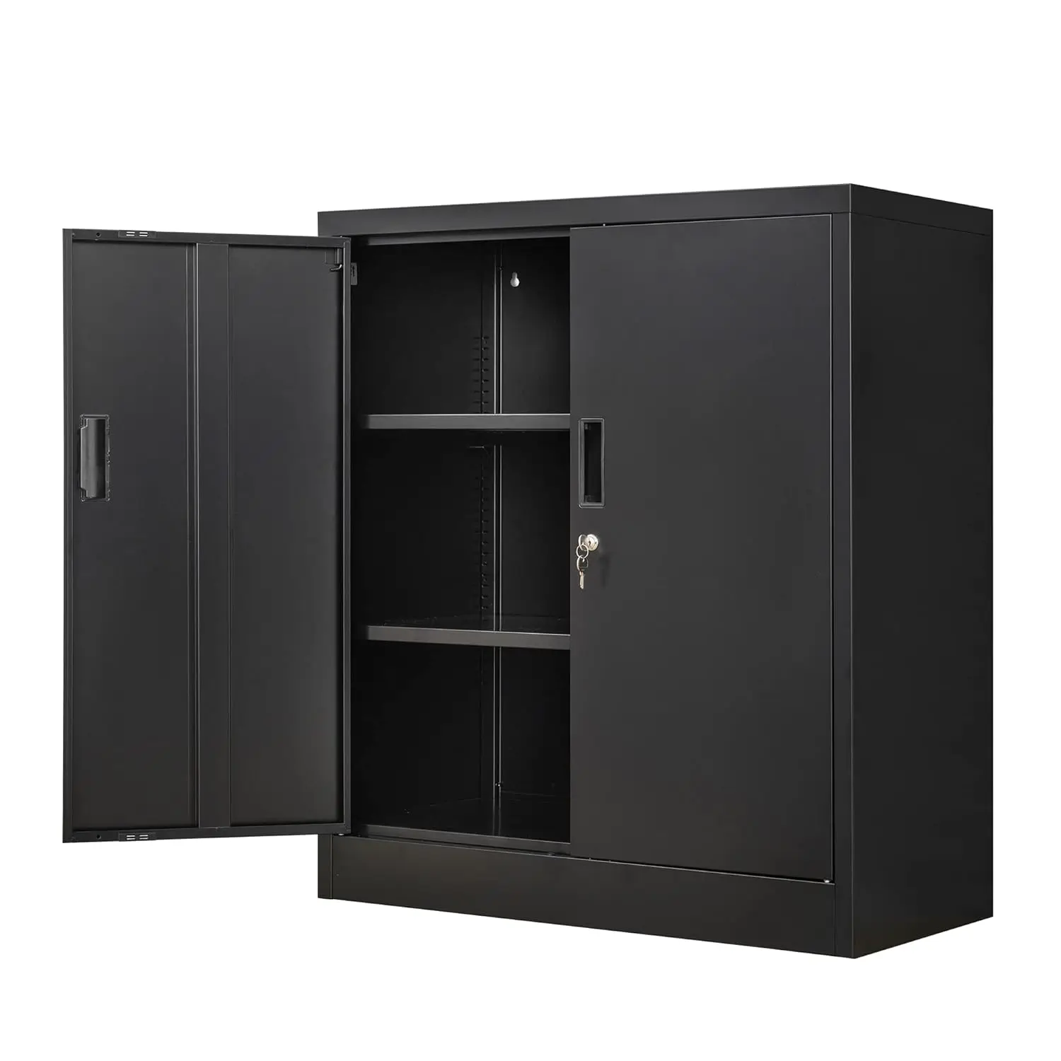 

36" H Locking Metal Storage Cabinet 2 Adjustable Shelves Garage Home Office Utility Room, Customized