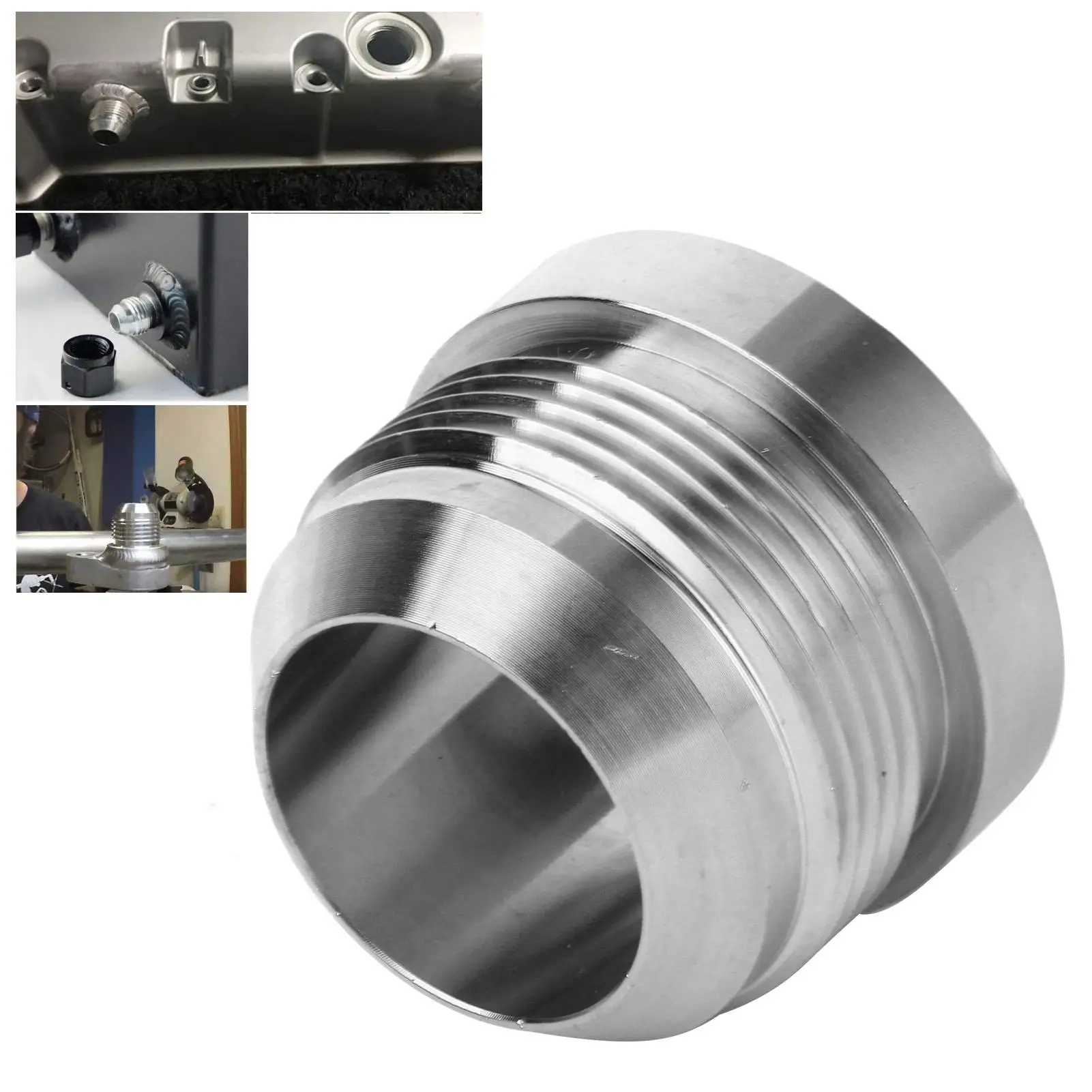 20AN Weld On Bung, Stainless Steel 304 Male Weld Bung Fitting for Fuel Line Oil Cooler