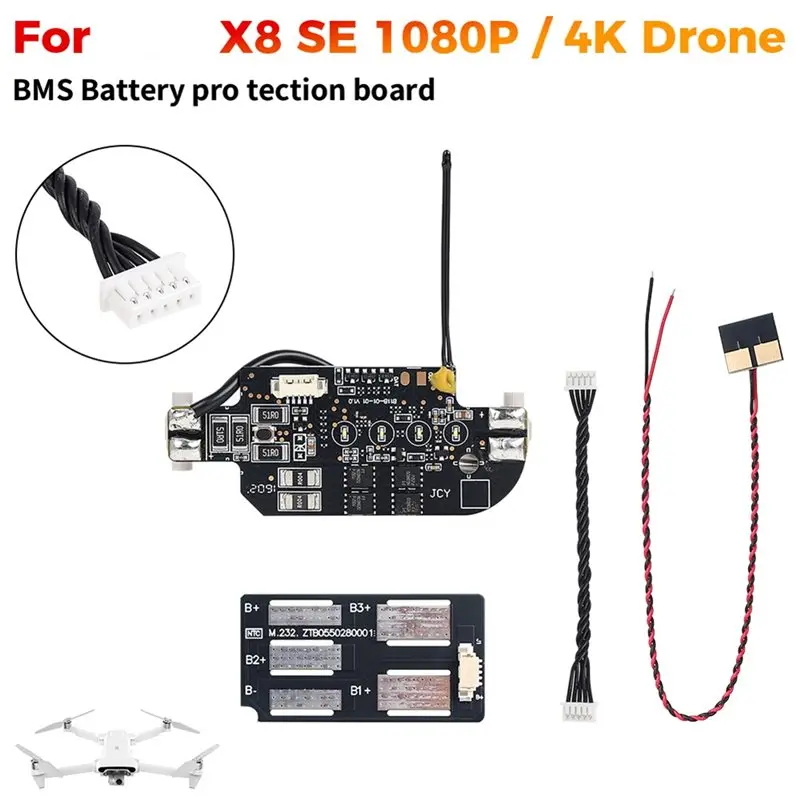 T24C BMS Battery Protection Circuit Board With Cables-Replacement For FIMI 4K And 1080P Aerial Drone Models