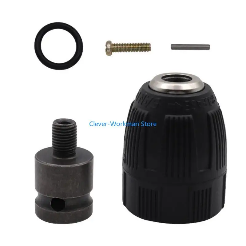 

24TD 0.8-10mm 2-13mm Keyless Drill Chuck Adapter Square 3/8 Shank Screwdriver Tap Drill Bit