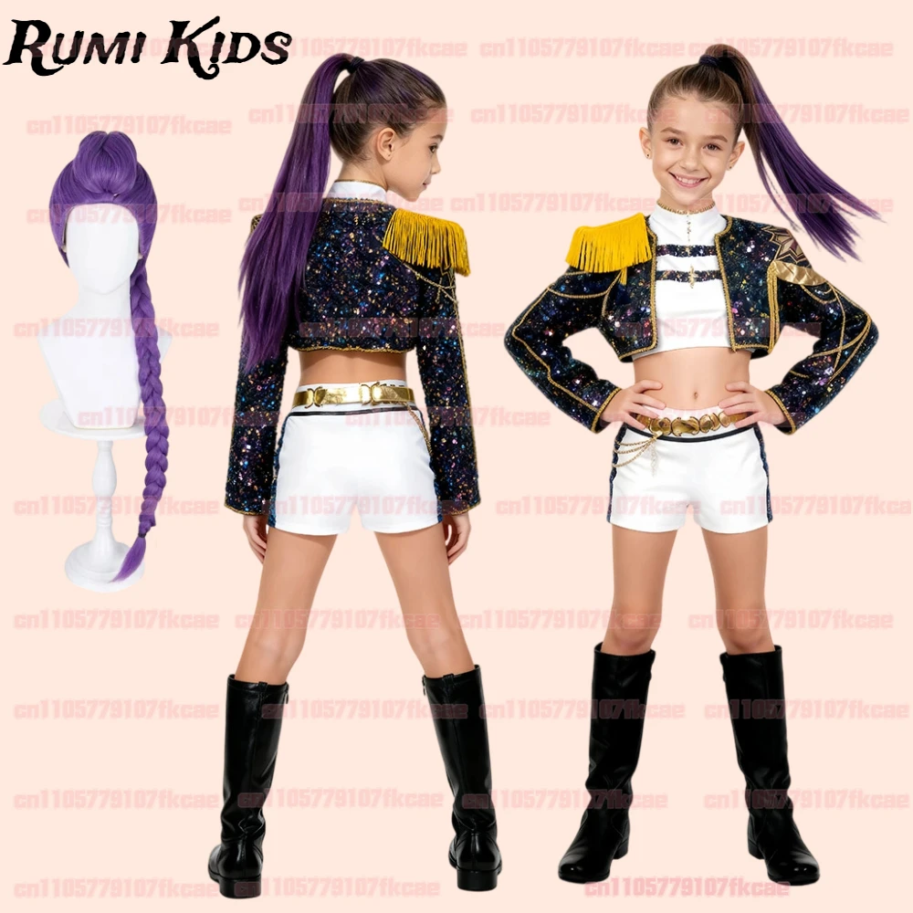 

KPop Охотники на демонов, карнавальный костюм, детская школьная вечеринка, аниме, Mira Rumi Zoey, одежда на Хэллоуин, детский подарок на день рождения, платье для девочек