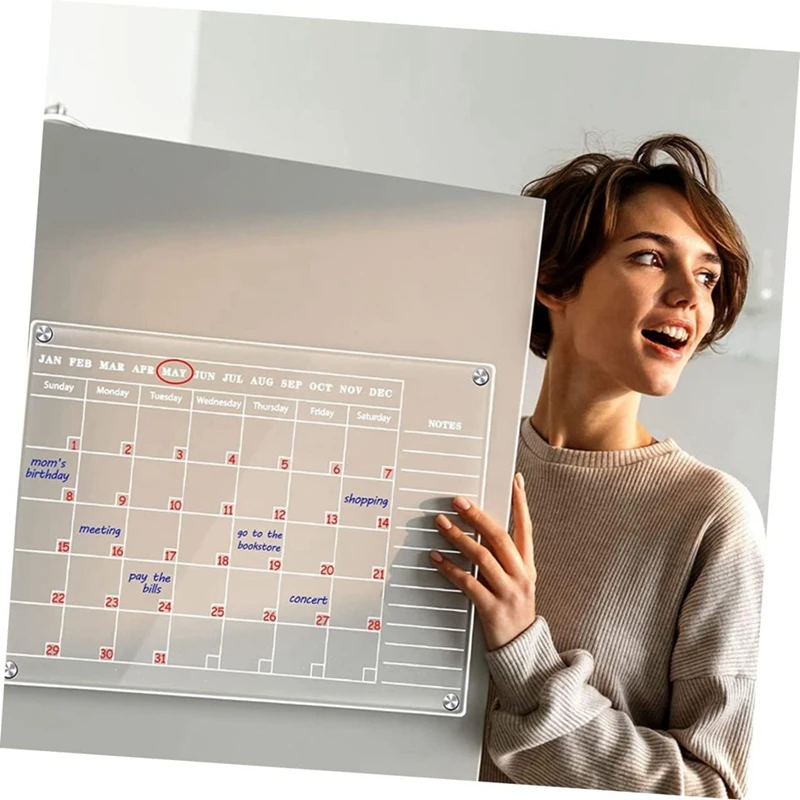 Planche Effaçable pour la Planification des Messages, Blanc, Mois, Sec, Réfrigérateur, Maison, Calendrier, Écriture, Cuisine