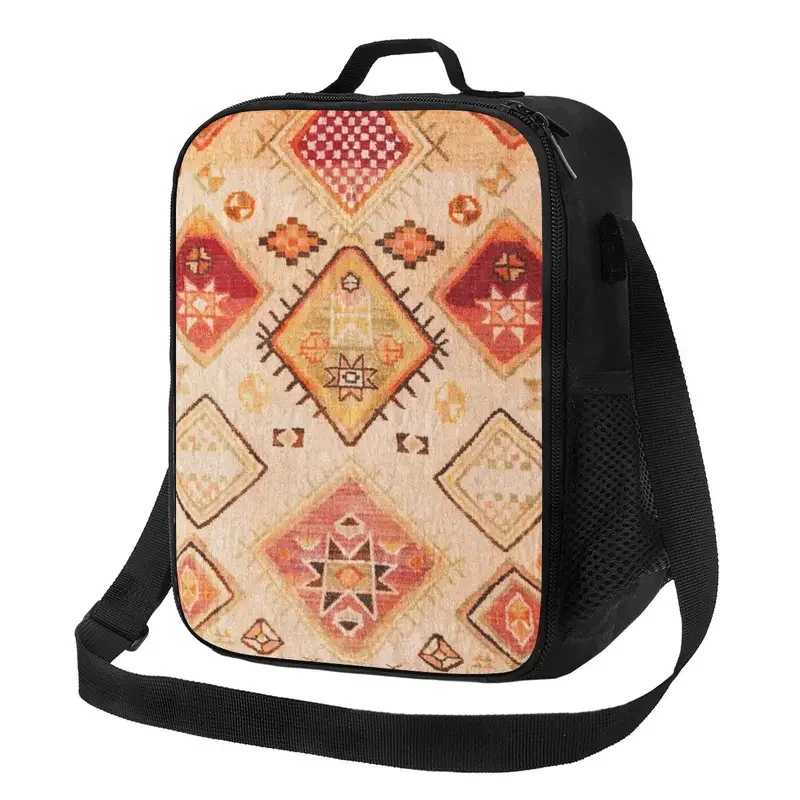 

Vintage Berber Desert Traditional Moroccan Style Lunch Boxes Leakproof Bohemian Geometric Thermal Cooler Food Lunch Bag