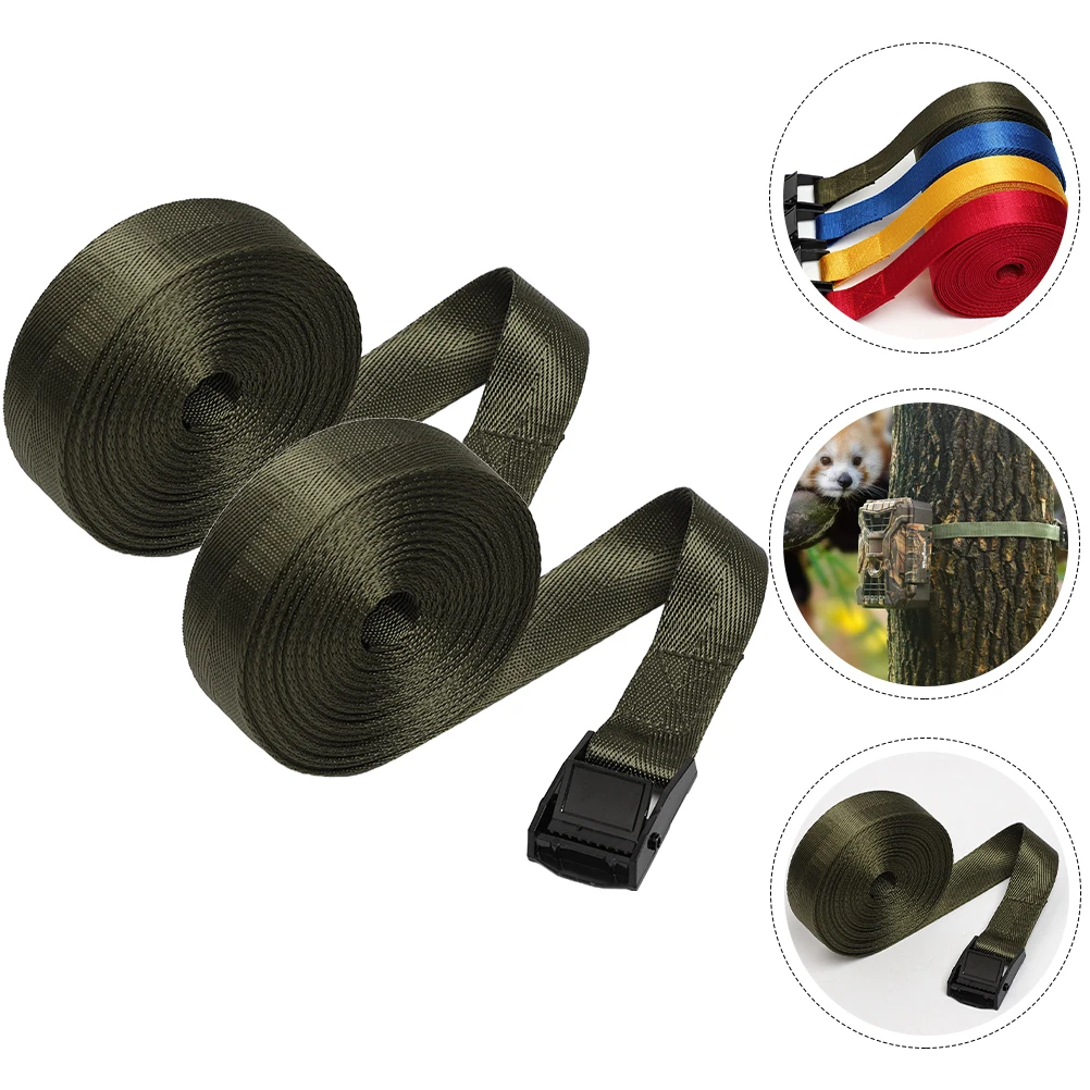 2pcs Camera Multi-function Bundling Belts Convenient Fixing Straps Daily Use Fixing Strap Outdoor Hunting Green