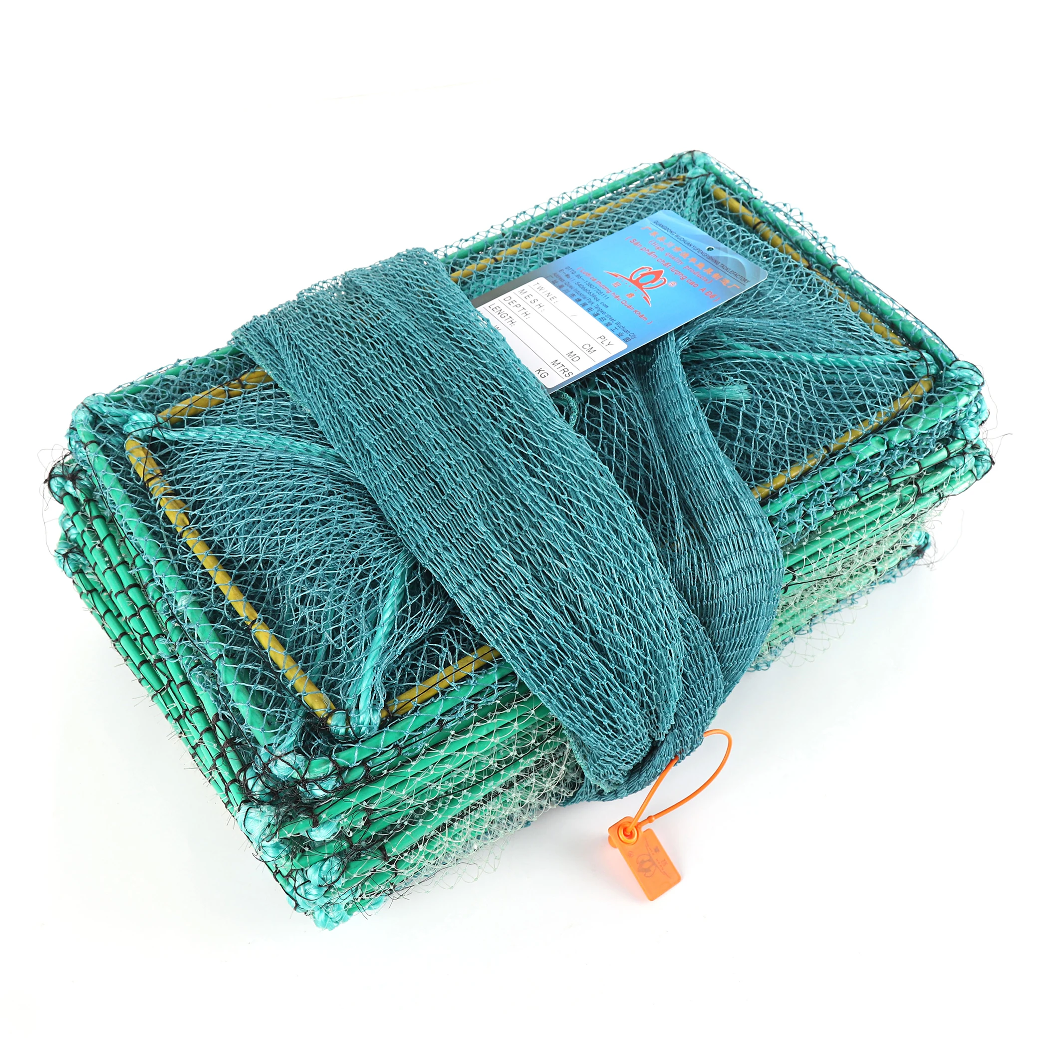 

PE Multifilament Long Cage Shrimp Crab Fishing Net Durable Cast Net with Double Knot Types