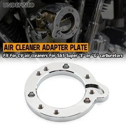 Motorcycle Aluminum CV Air Filter Cleaner Adapter Plate For Harley S&S Super E G Carburetor Moto Accessories Black Chrome