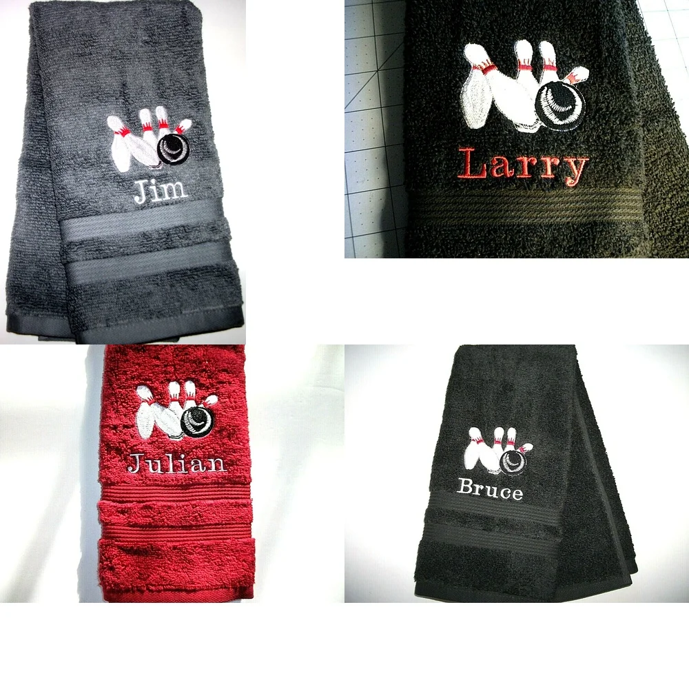 

towelPersonalized Bowling Towel Embroidered Custom Gym Microfiber Towel for Bowling Lovers Unique Gift Idea Soft Absorbent Quick