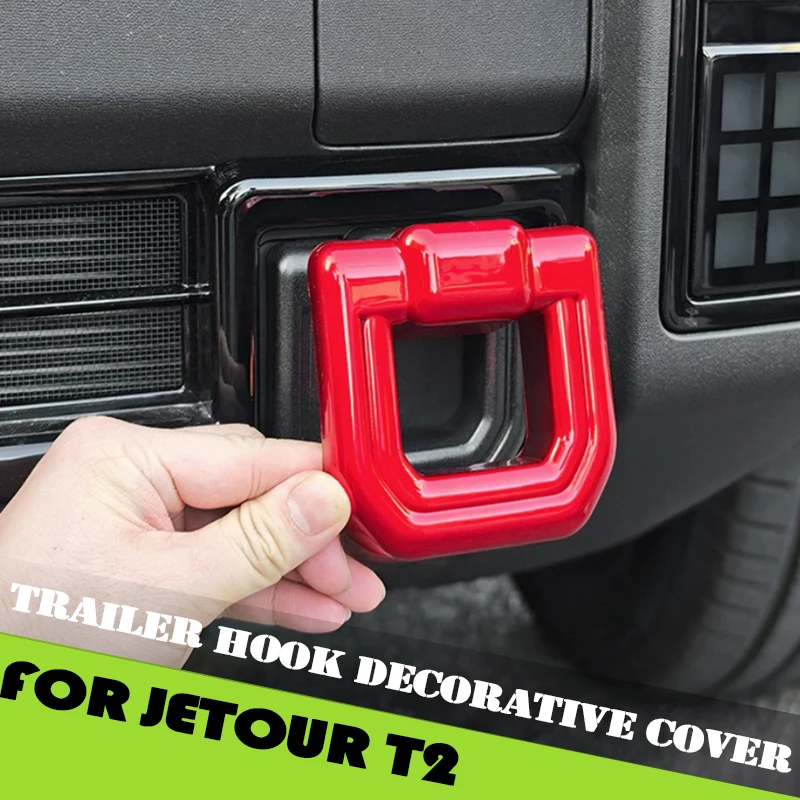 

Крышка крючка для прицепа автомобиля, подходит для Jetour Traveller T2 C-DM 2026, модифицированный автомобильный крючок для прицепа Black Warrior, декоративная наклейка