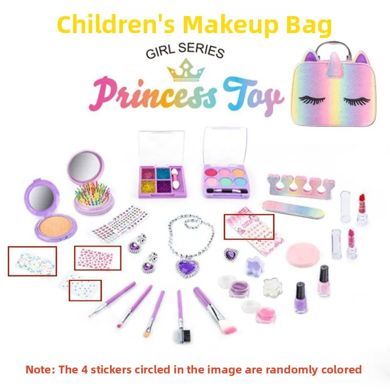 Set di giocattoli principeschi per ragazze Set completo Cosmetici portatili Strumenti di gioco di finzione Kit di simulazione del tavolo da bere per ragazze