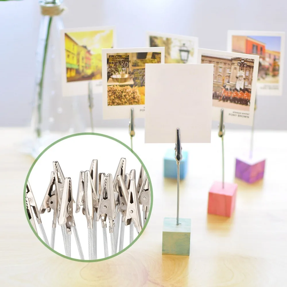 50 Pcs 4 Inch Wire Alligator Clips Long-Tailed Alligator Clamp Photo Memo Clips Metal Iron Card Holder Clips Card Making