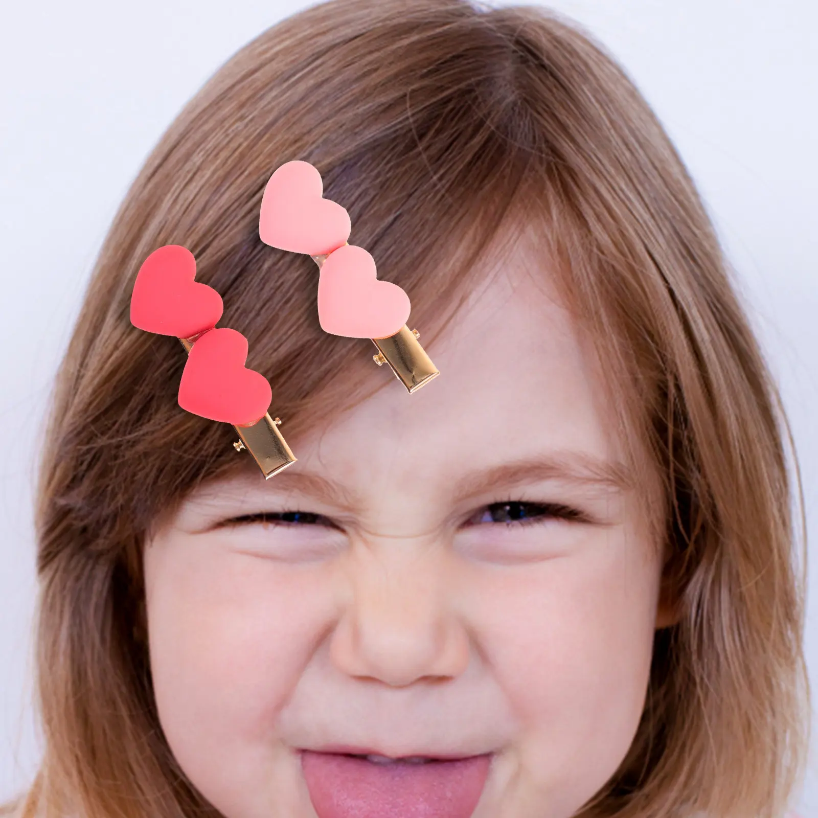 

10Pcs Heart Hair Clips Colorful Resin Double Heart Hairpins for Women Wedding Birthday Party Hair Accessories