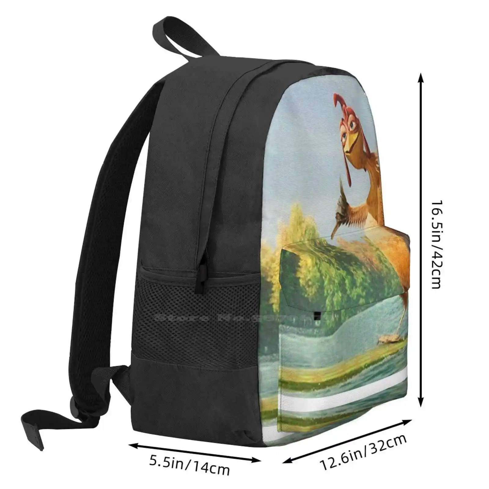 Chicken Joe ( No Words ) 3d Print Design Backpack Student Bag Chicken Joe Surfs Up Beach Shakas Movie Waves Board Surfing