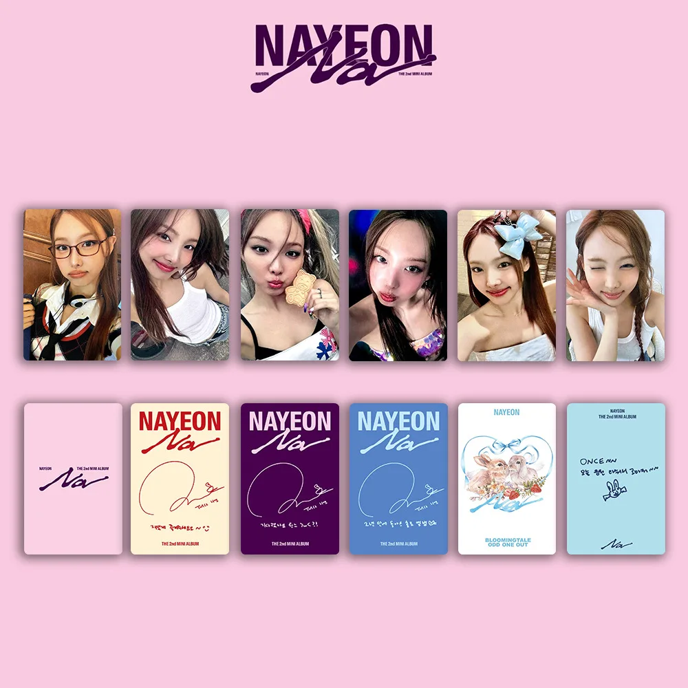 6 unids/set KPOP NAYEON álbum individual tarjeta fotográfica ABCD postal de doble cara tarjetas Lomo colección de Fans regalos