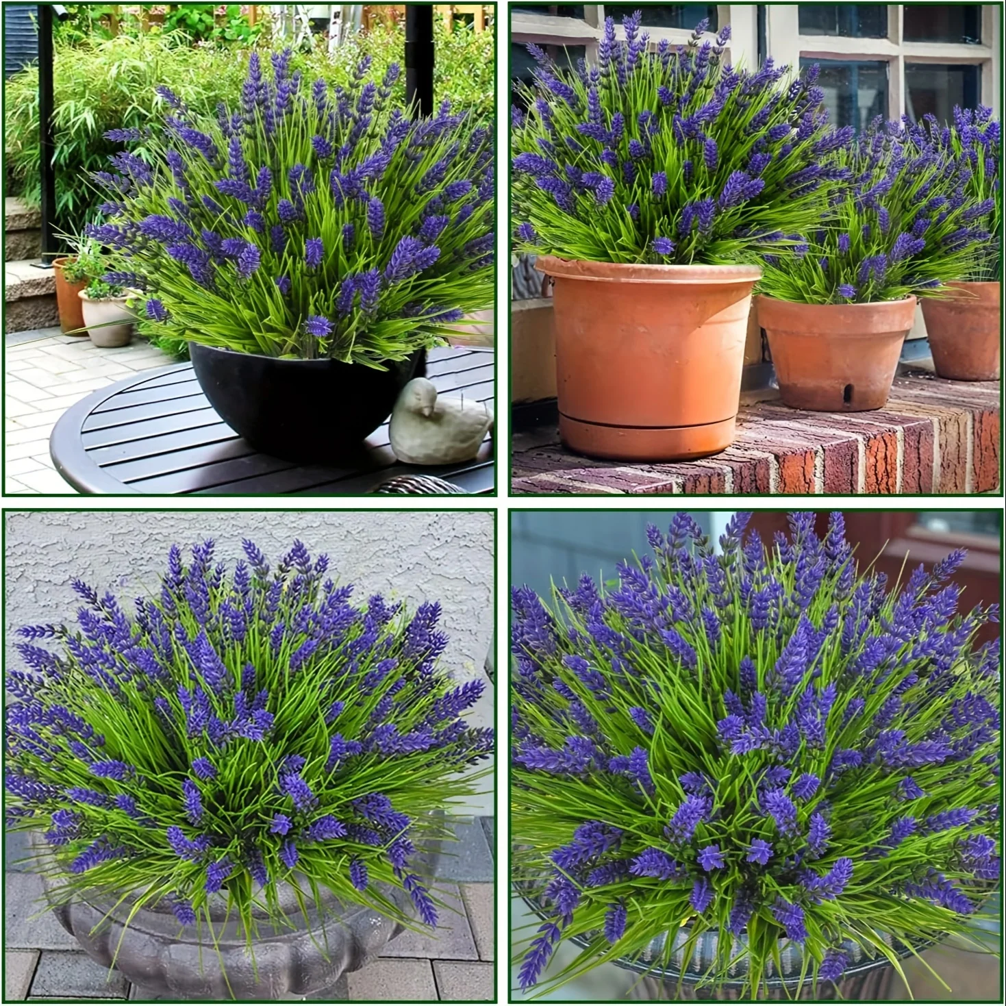 5/8/12pcsArtificial Plants-UV-Resistant Faux Monkey Grass Plastic Flower Shrubs - Home and outdoor courtyard wedding party decor