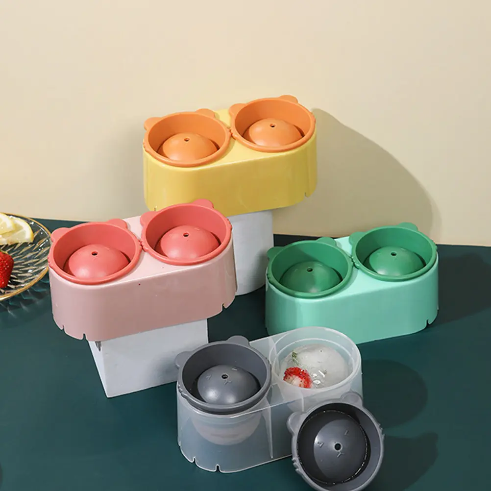 2-Grid Premium Ball Shaped Ice Mold for Whiskey Cocktails Juice Iced Coffee Freeze Jelly Chocolate Soap Leak Proof Easy Fill
