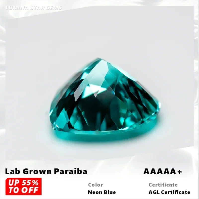 

L-Lab Grown Sapphire Paraiba Heart Cut VVS1 Charms Diy Advanced Jewelry Making Materials Selectable AGL Certificate