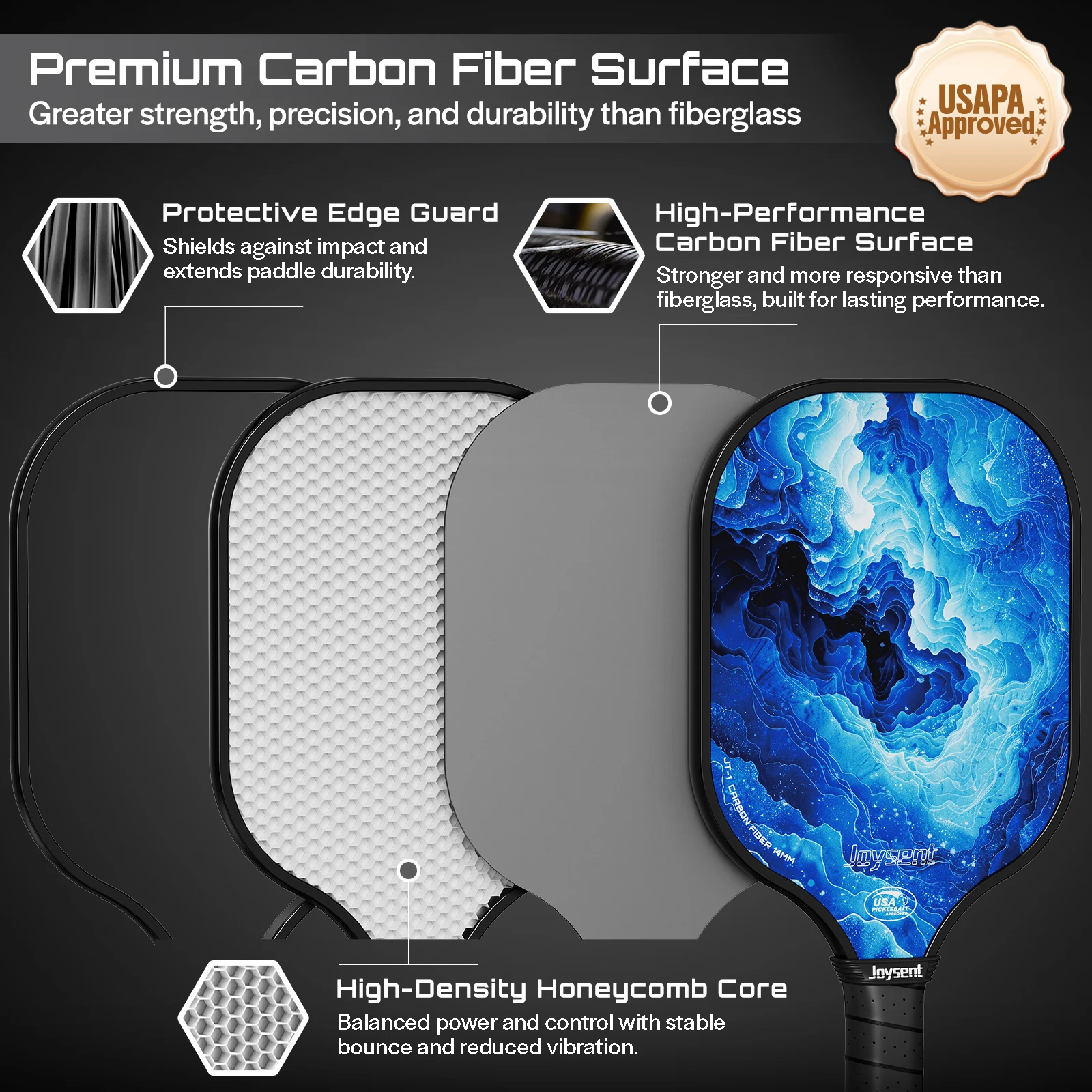 مضرب بيكلبول معتمد من USAPA من - مراجعة Crepe Pan Carbon وسعره