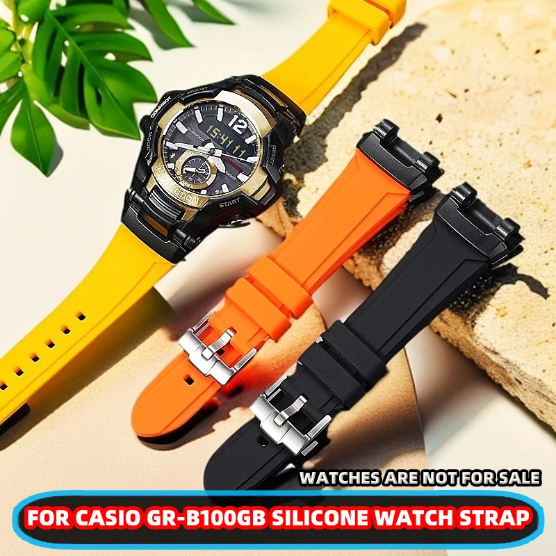 

Для Casio Kongba серии G-SHOCK 5536 GRB100/GR-B100GB модифицированный силиконовый ремешок для часов из смолы, спортивный мягкий водонепроницаемый ремешок, аксессуары