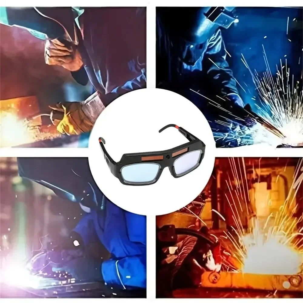 

Anti-Glare Welding Glasses Solar Powered Dimming Automatic Darkening Goggles with Headband Anti-impact Soldering Glasses