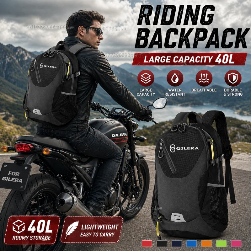 Mochila impermeable para hombre, bolsa de viaje para motocicleta, regalo para Gilera GP800 Fuoco Nexus 500 Runner 50 125 200, gran capacidad, WaterRacing