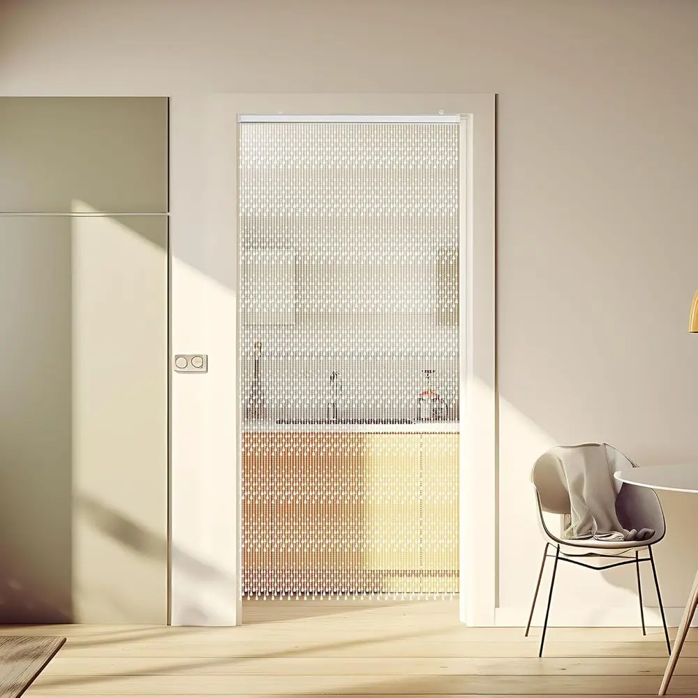 Acrylic Beaded Door Curtain, 81 Strands, 35.5 x 79, Raindrop Design, Room Divider for Home Decor