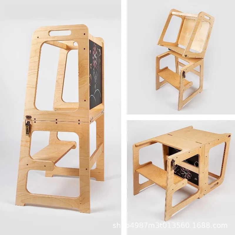 Creative wooden vertical learning tower: Wooden toddler walking tower