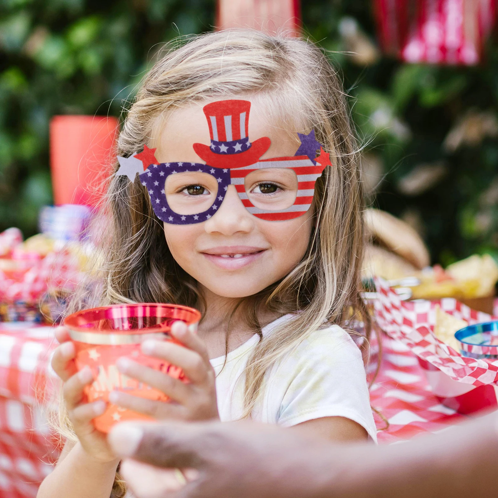 

Party Glasses Patriotic Decorations Independence Day Celebrations Photo Props Hat Star Design Safe Lightweight All Ages