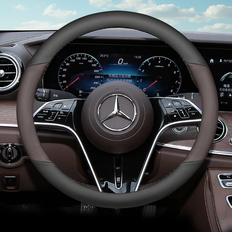

Leather Car Steering Wheel Cover for Mercedes Benz C220 GLC W447 W124 W203 W204 W205 W218 W245 W166 W212 W210 W221 Accessories
