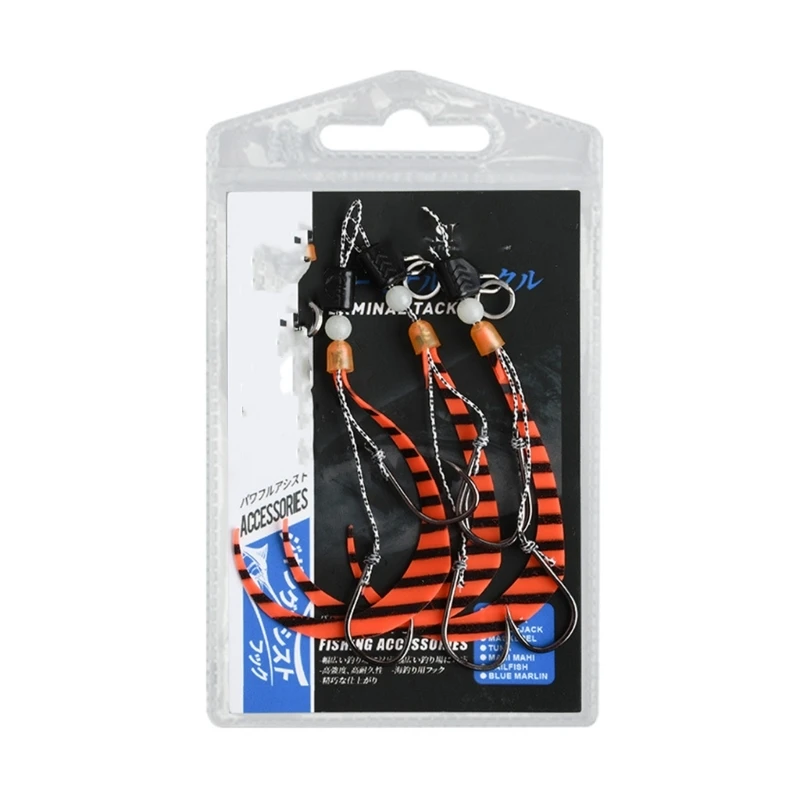

3pcs Cuttlefish Jig Head Fishing Hook Soft Squid Skirt Hook Glow Professional Metal Jigging Lure