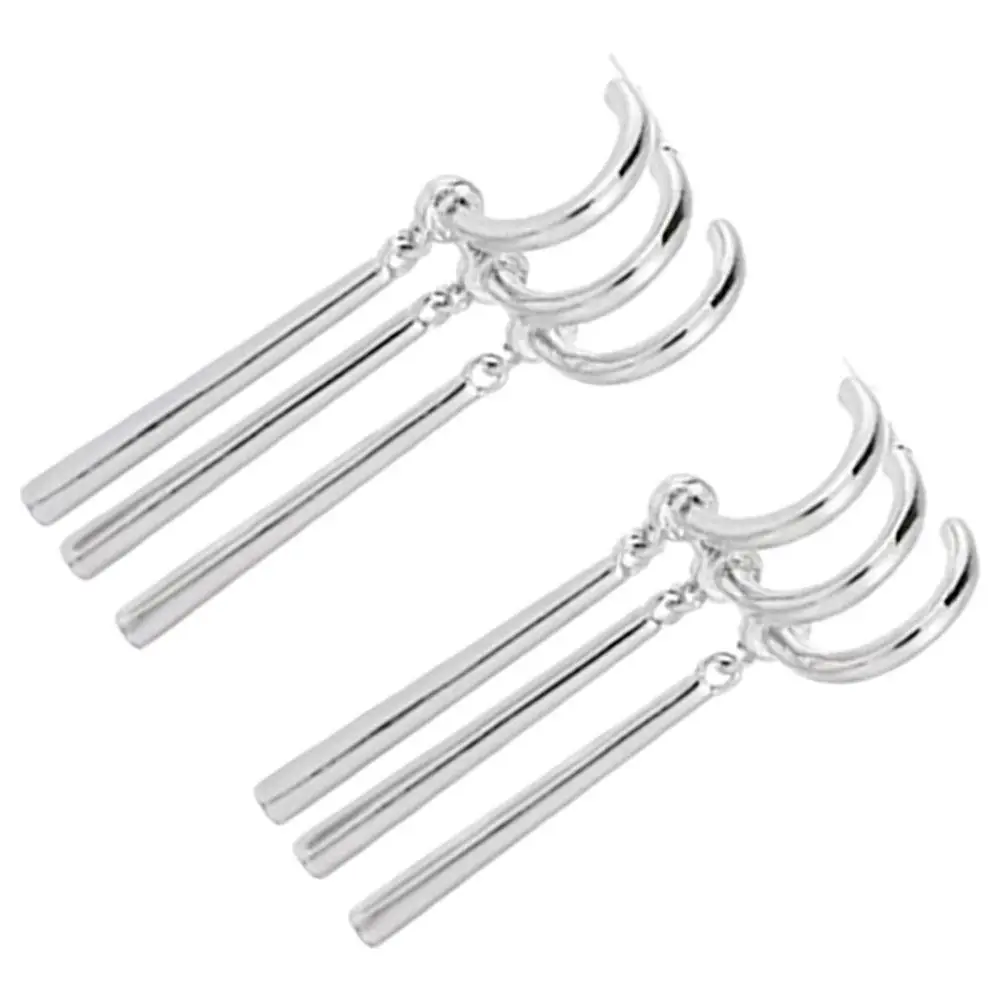 

Silver Tassel Earrings That Look Like Multiple Piercings Dangle Zinc Alloy for Women Miss