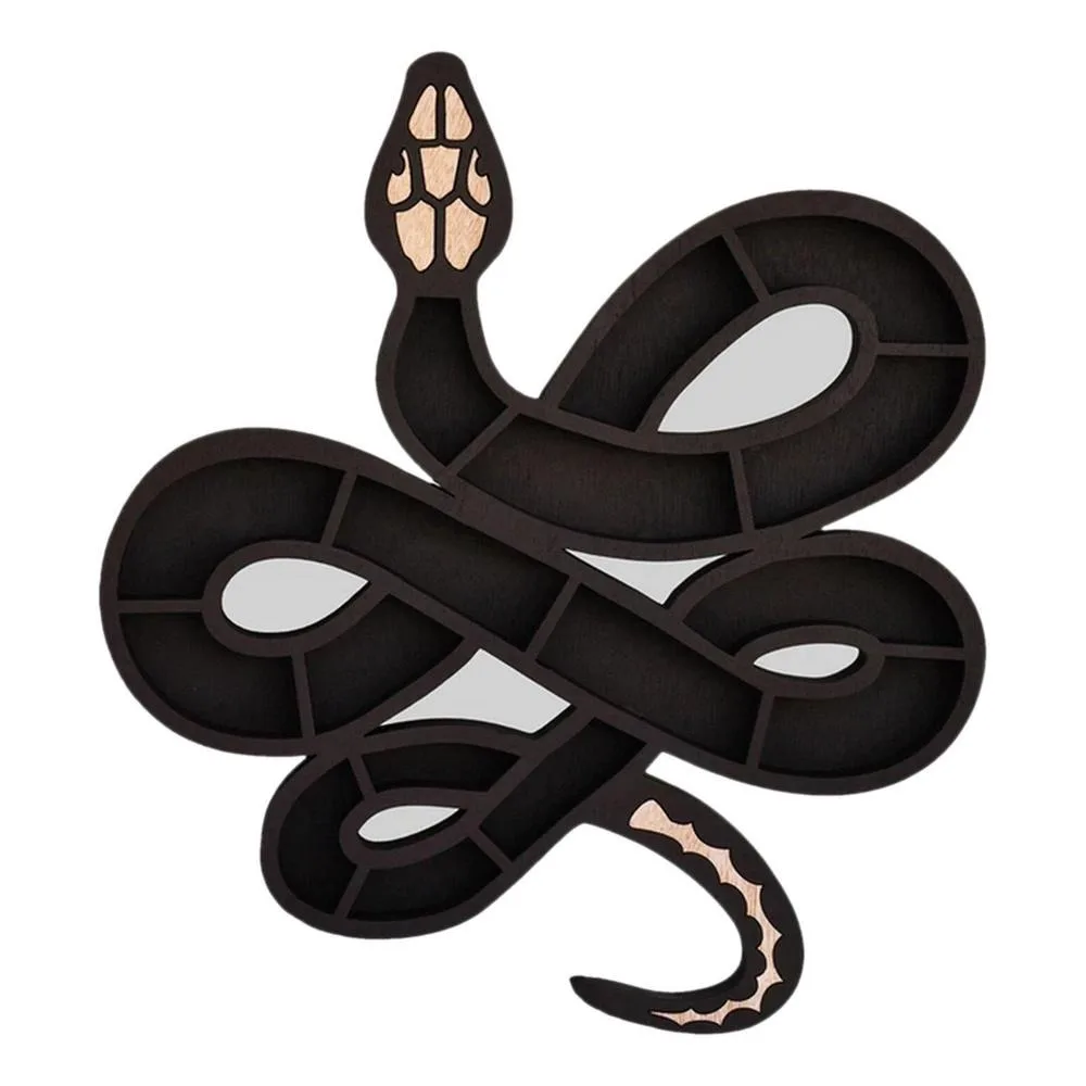 

Solid Snake-shaped Storage Rack Wooden Art Corrosion-resistant Wood Display Shelf Unique Crystal Storage Holder Living Room