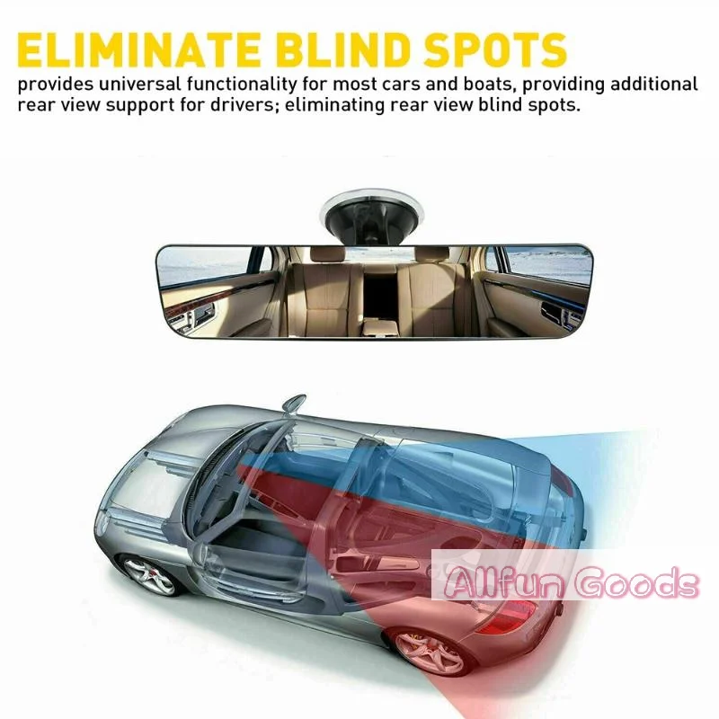 Interior Rear View Mirror 360° Rotates Car Rear Mirror Wide-angle Rearview Mirror Adjustable Suction Cup Car-styling Universal