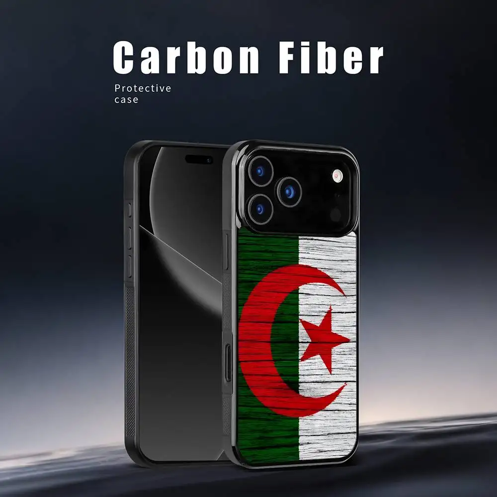 

Cool Algeria Flag Phone Case For iPhone 17 16 15 14 13 12 11 Pro Xs Max Mini Plus Celulares Hard Funda
