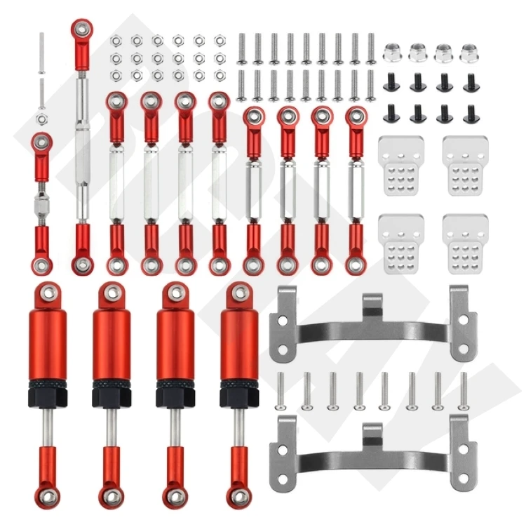 RCTAY metalowy pręt łączący drążek sterowniczy montaż amortyzatora siedzenia zestaw do 1/16 WPL C14 C24 części zamienne