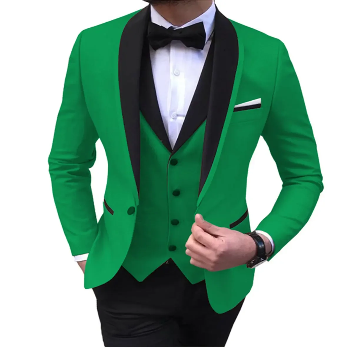 Weiße Herren anzüge Männer 3 Stück formelle Hochzeit Schal Revers lässige Smoking für Prom Groom smen Anzüge Männer 2024 (Blazer Weste Hose)